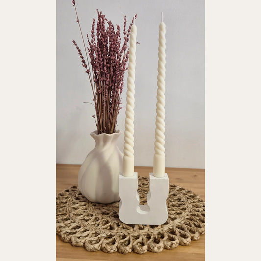 Velas para candelabro onduladas grandes de Luz y Arcilla