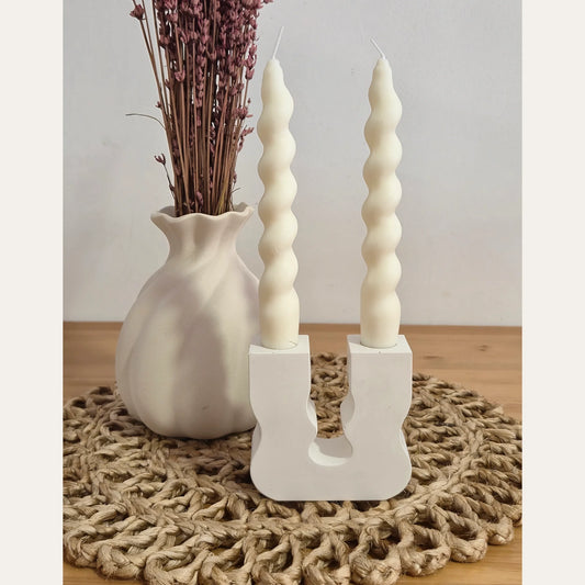 Velas para candelabro onduladas pequeñas artesanales