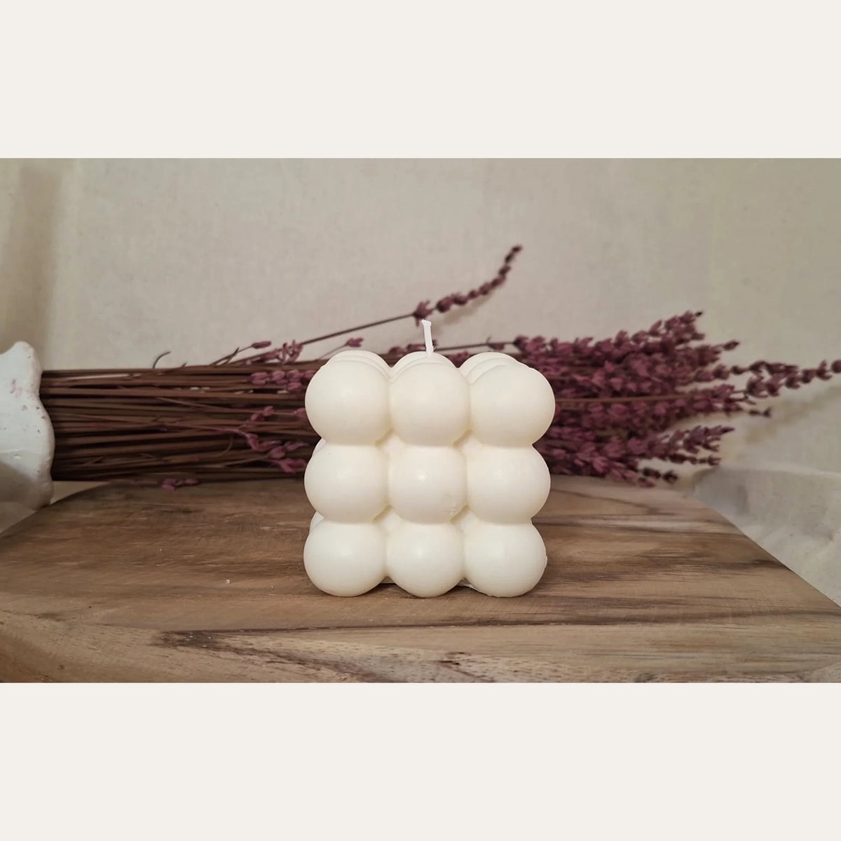 Vela decorativa Cubo Bubble Grande de Luz y Arcilla