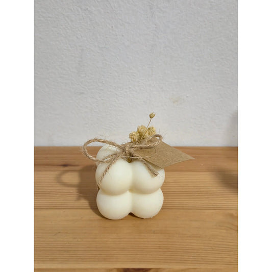 Vela decorativa Cubo Bubble Pequeño de Luz y Arcilla en su presentación