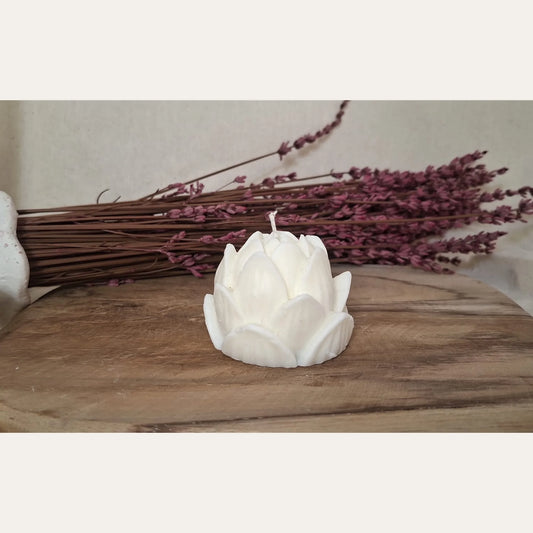 Vela artesanal Flor de Loto decorativa de Luz y Arcilla
