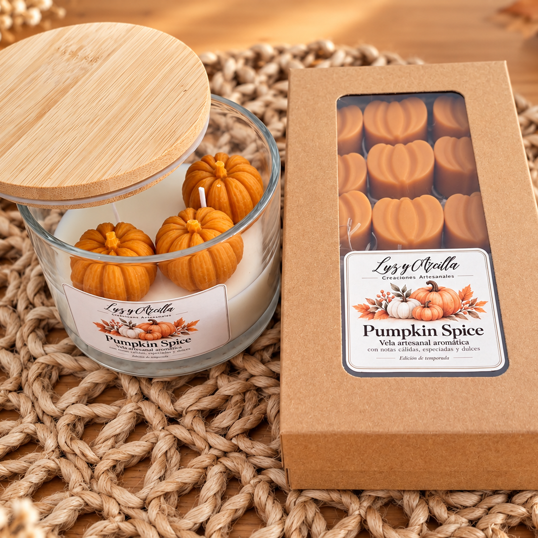 Pack Otoño Vela + Wax Melts de Luz y Arcilla