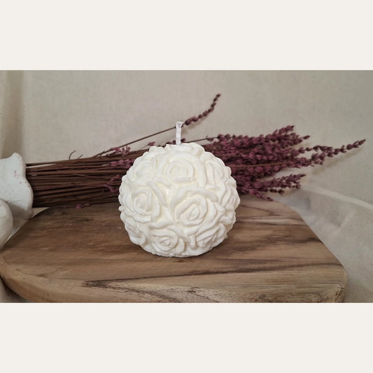 Vela decorativa Rosa Mediana artesanal de Luz y Arcilla