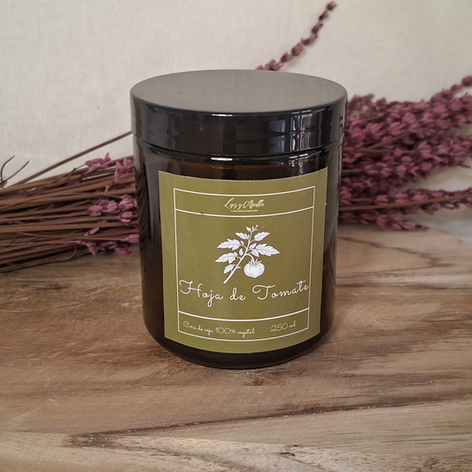 vela aromática de hoja de tomate con fragancia fresca y natural